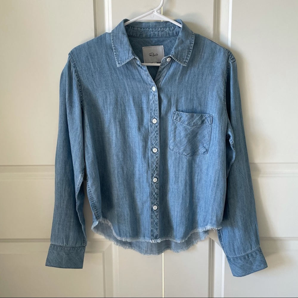 Rails Dana Raw Hem Chambray Shirt - image 5